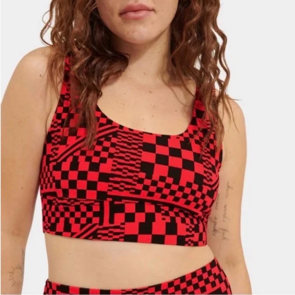 UGG Zayley Checkerboard Print  Active Bralette